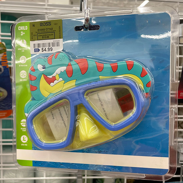 Kids dino snorkle at a great price from Ross.