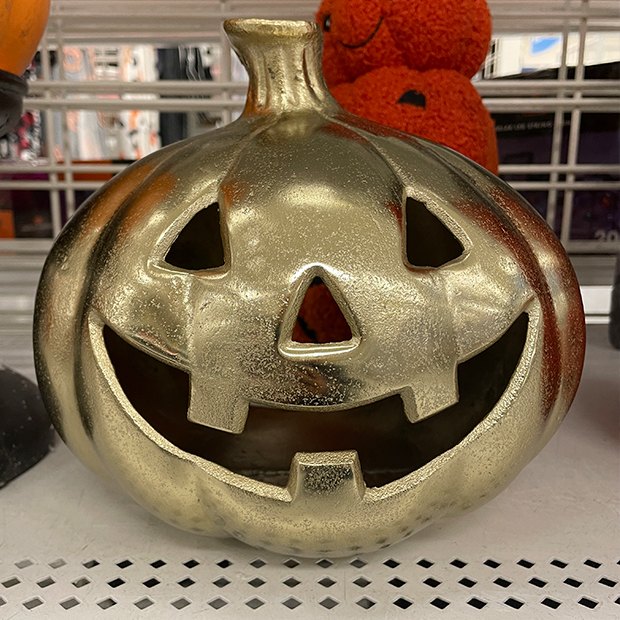 Gold colored Jack-o-lantern from Ross.